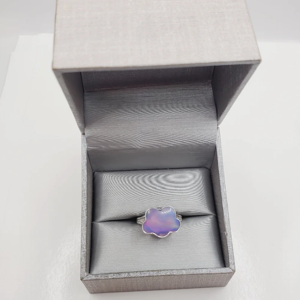925 Sterling Silver Bezel Set Cloud Ring